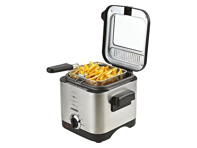 Mesko Home MS 4910, Fritös, 1,5 l, Single, Svart, Satinstål, Rotations-, Fristående