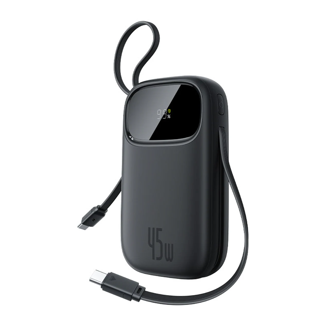 Baseus EnerFill FC31 QPow3 10 000 mAh 45 W powerbank med display & 2 inbyggda USB-C-kablar – svart, bild 2