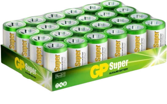 GP Super Alkaliska D-batterier (LR20) Box 24-P