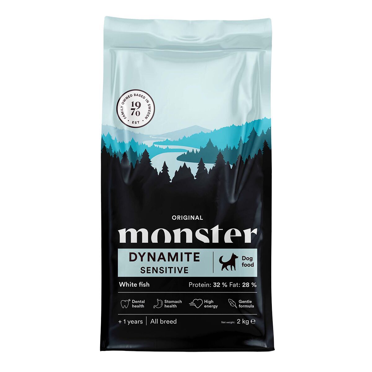 Monster Original Dog Adult Dynamite Sensitive White Fish Torrfoder till Hund 2kg