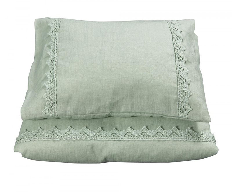NG Baby påslakanset MOOD spets, sage green spjälsäng