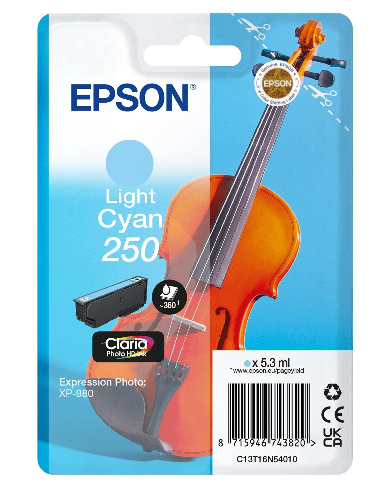 Epson 250 Ljus Cyan, 5,3ml, bild 3