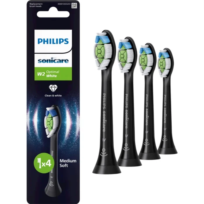 Philips Sonicare HX6064/88 Optimal White borsthuvuden, svart, 4-pack