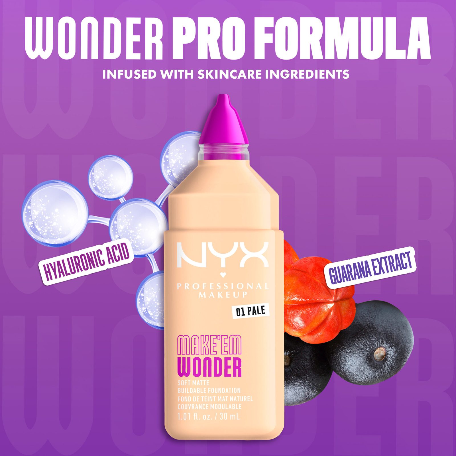 NYX Professional Makeup Make Em Wonder Foundation 01 Pale 30 ml, bild 4