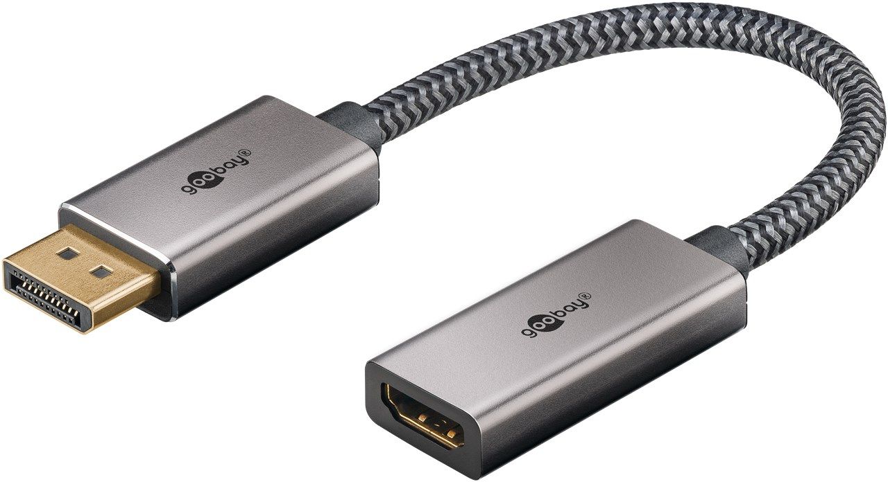 Goobay 75271, 0,2 m, DisplayPort, HDMI, Hankontakt, Honkontakt, Rak