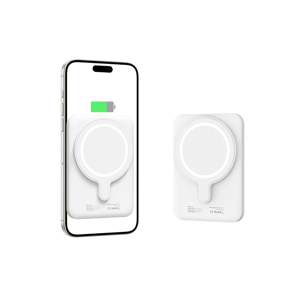 Tech-Protect LifeMag PB10 Powerbank med MagSafe 5000mAh 15W USB-C-port - vit + USB-C-kabel, bild 4