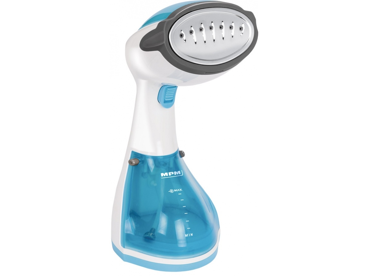 MPM MZP-01, Ångstrykjärn, Stryksula i rostfritt stål, 36 g/min, Blå, Satinstål, Transparent, Vit, 36 g/min, 0,25 l