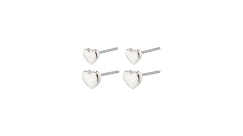 PILGRIM - AFRODITTE Heart Earrings 2-in-1 Set - Silver-Plated - 5 mm / 6 mm, bild 3