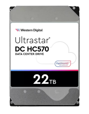 22 TB WD Ultrastar DC HC570, 7200 rpm, 512 MB cache, SATA3