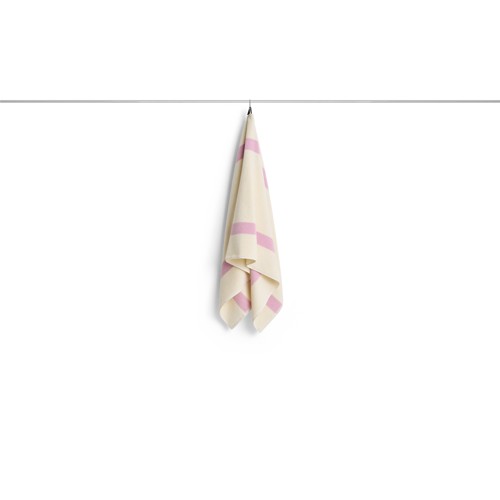 HAY - Randig Badhandduk - W70 x L140 cm - Cool Rosa