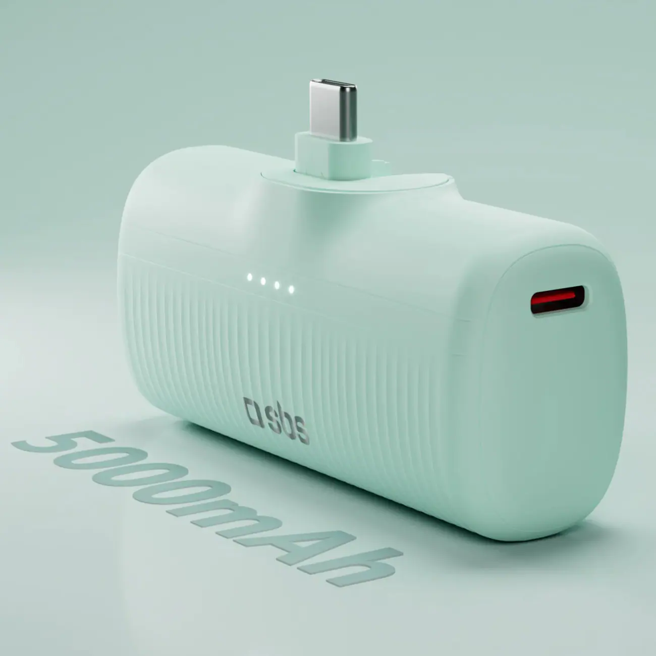 SBS EcoPower 5000 mAh 10W Powerbank med inbyggd USB-C-port - Grön, bild 3
