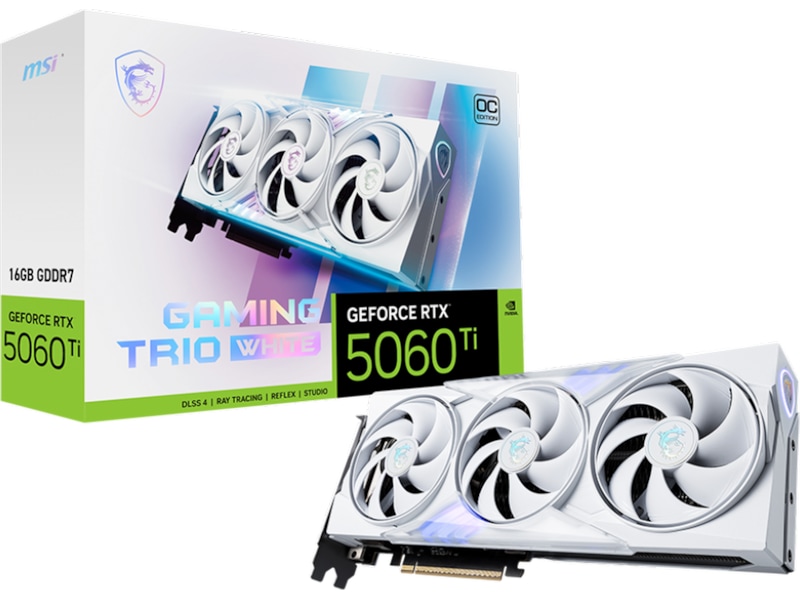 MSI GeForce RTX 5060 Ti Gaming Trio OC White 16 GB GDDR7, HDMI/3xDP, RGB, bild 3