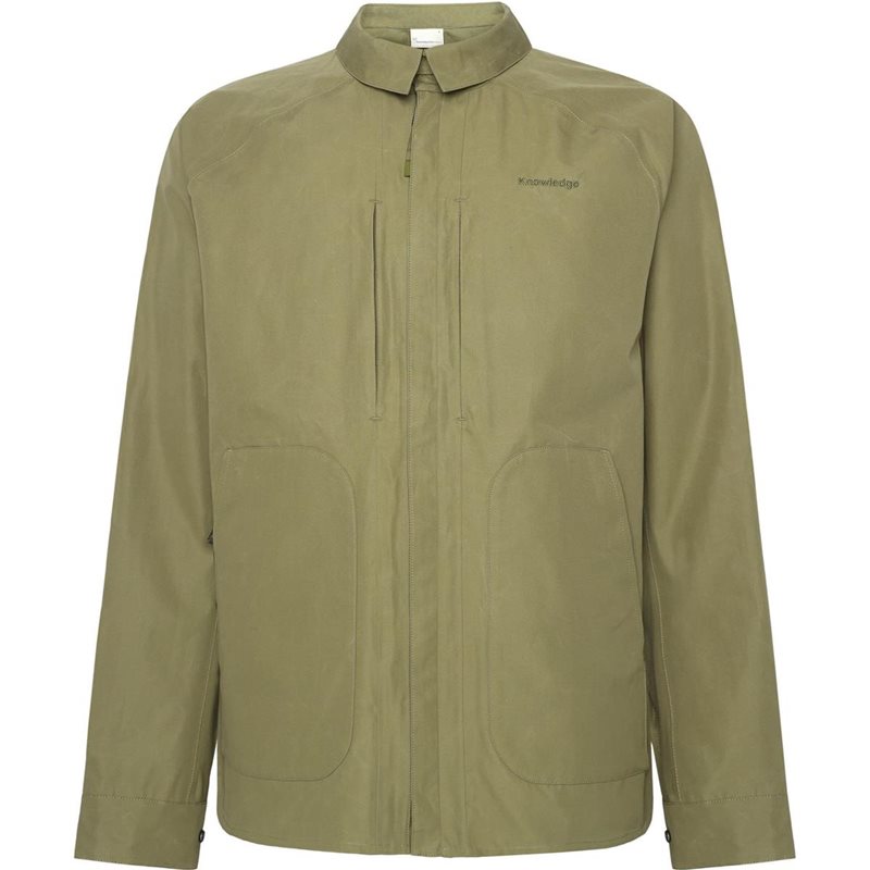 KnowledgeCotton Apparel Vent Canvas 200 Classic Overshirt Burned Olive - S