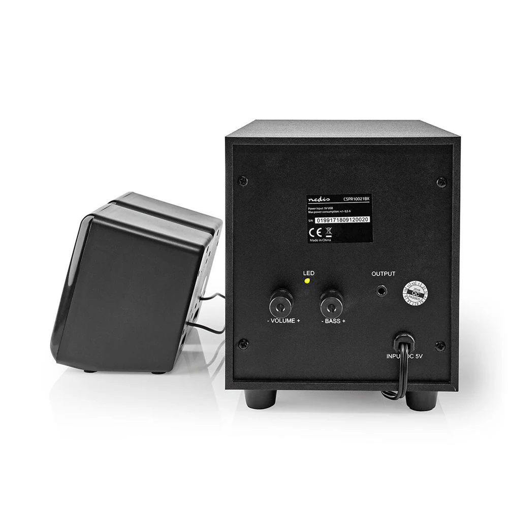 Nedis - Högtalarsystem - för persondator - 2.1-kanals - 16 Watt (Total) - svart, bild 3
