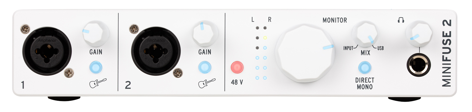Arturia MiniFuse 2, 2x2 Audio Interface, XLR/6,3mm, USB/MIDI - Vit, bild 3