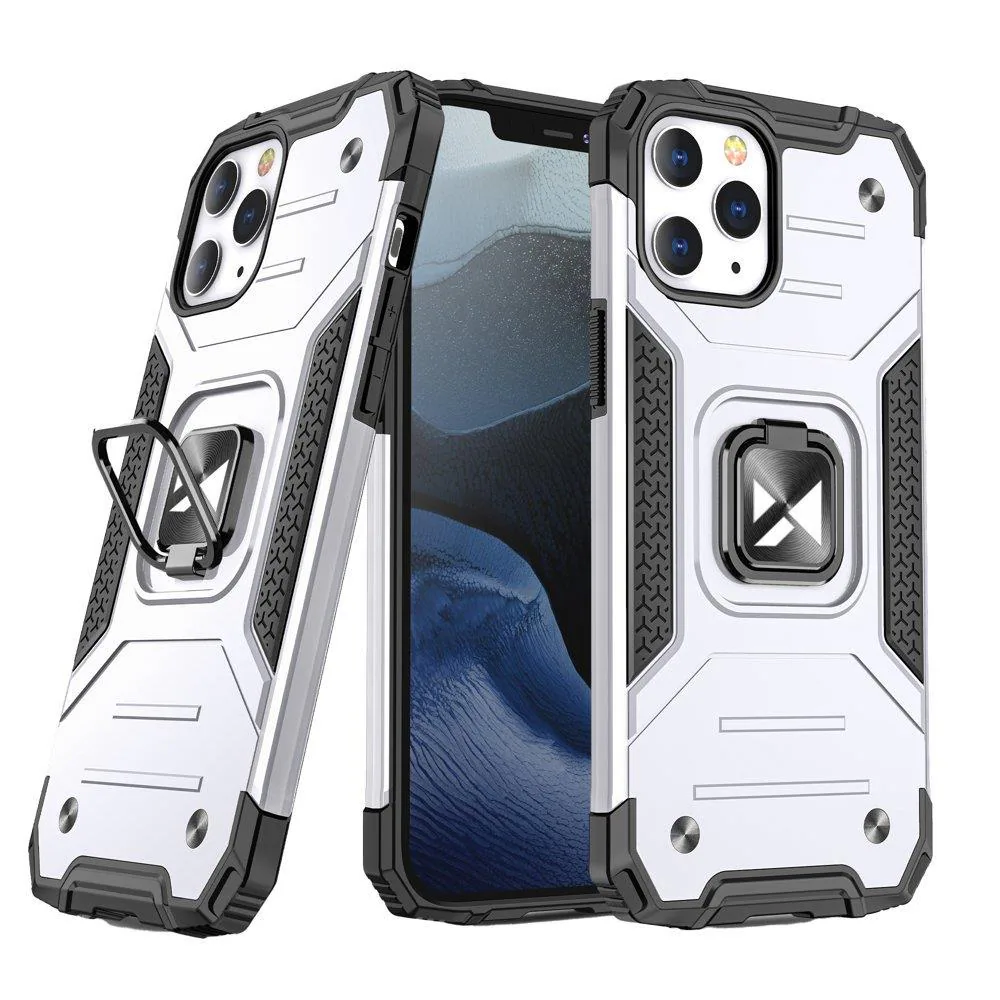 Wozinsky Ring Armor Case Kickstand Tough Rugged Cover för iPhone 13 Pro Max silver