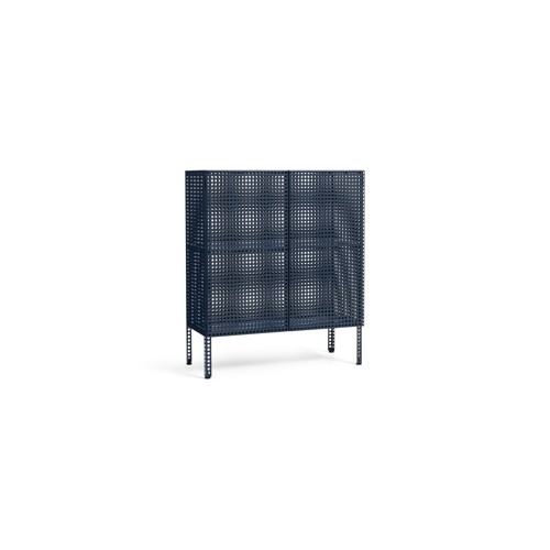 HAY - Perforated Golvskåp Medium - H95 cm - Stålblå