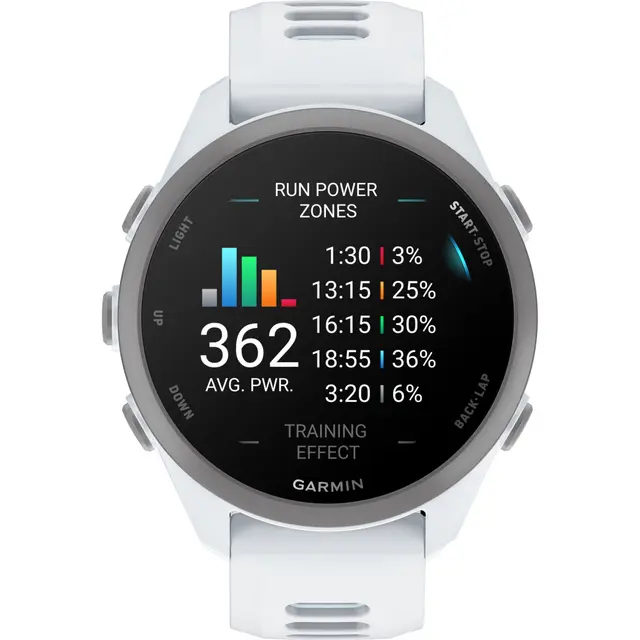 Garmin Forerunner 170 GPS-löparklocka, vit/blå 42,6 mm