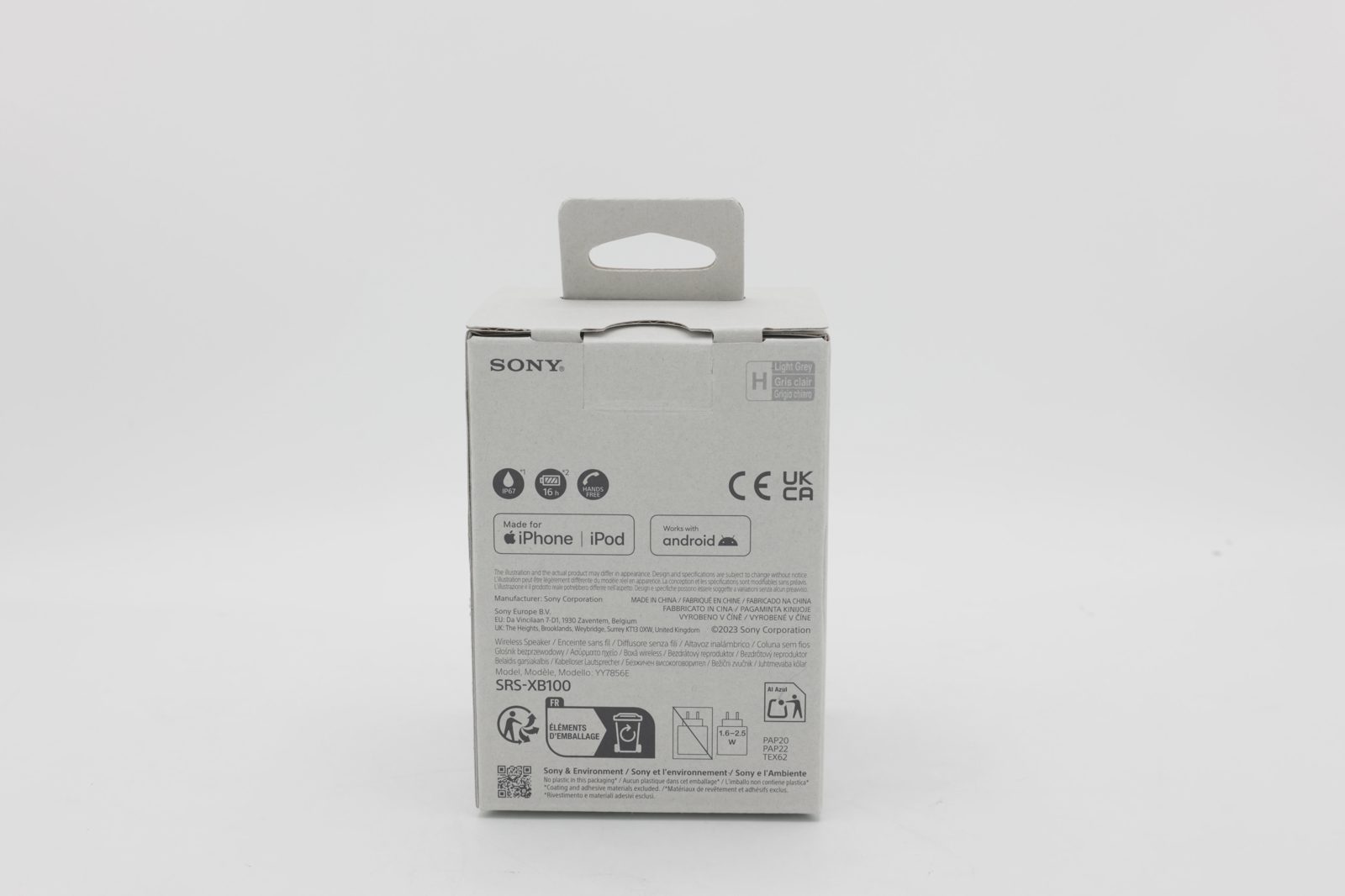 Sony SRS-XB100H Bluetooth-högtalare, ljusgrå, bild 4