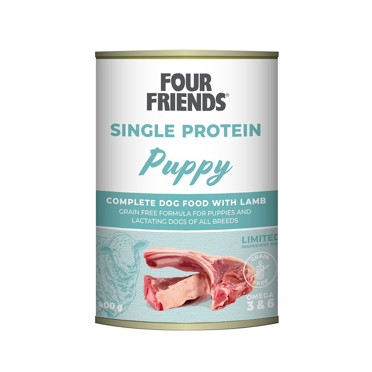 FourFriends Dog Single Protein Puppy Lamb Våtfoder till Valp 400 g