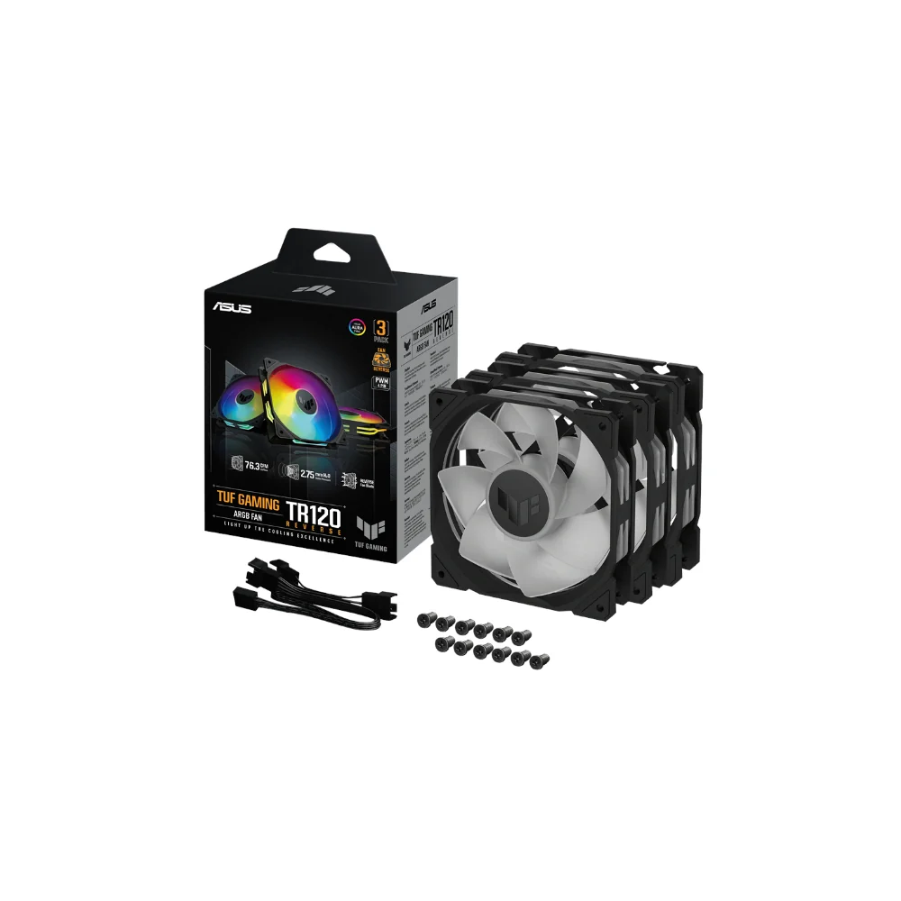 ASUS TUF Gaming TR120 A-RGB 3-pack Svart Reverse