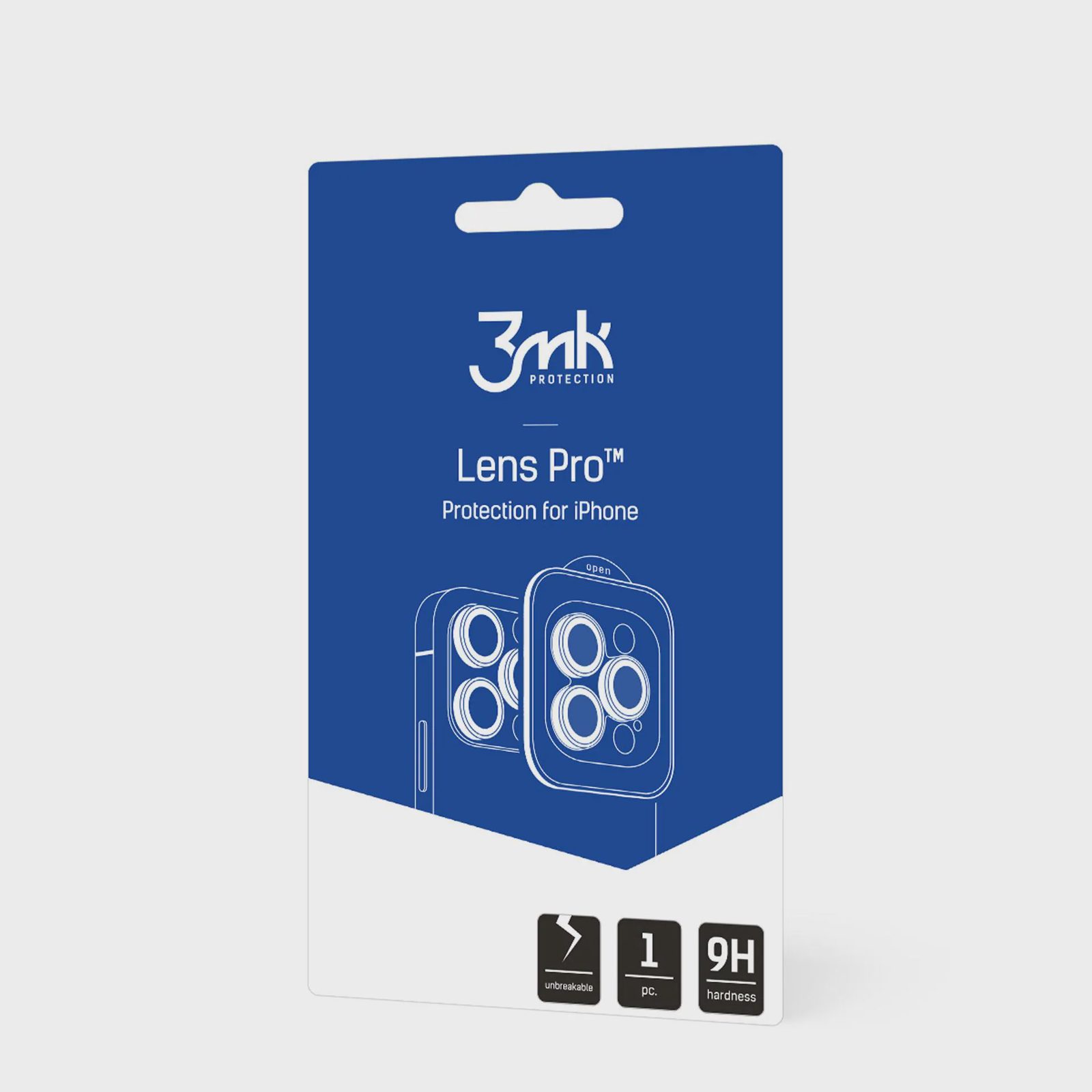 3mk Lens Protection Pro-kameraskydd med blå ram för iPhone 15