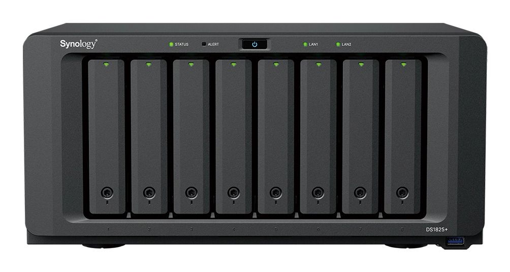 Synology DiskStation DS1825neo+, NAS, Skrivbord, AMD Ryzen, V1500B, 4 GB, DDR4
