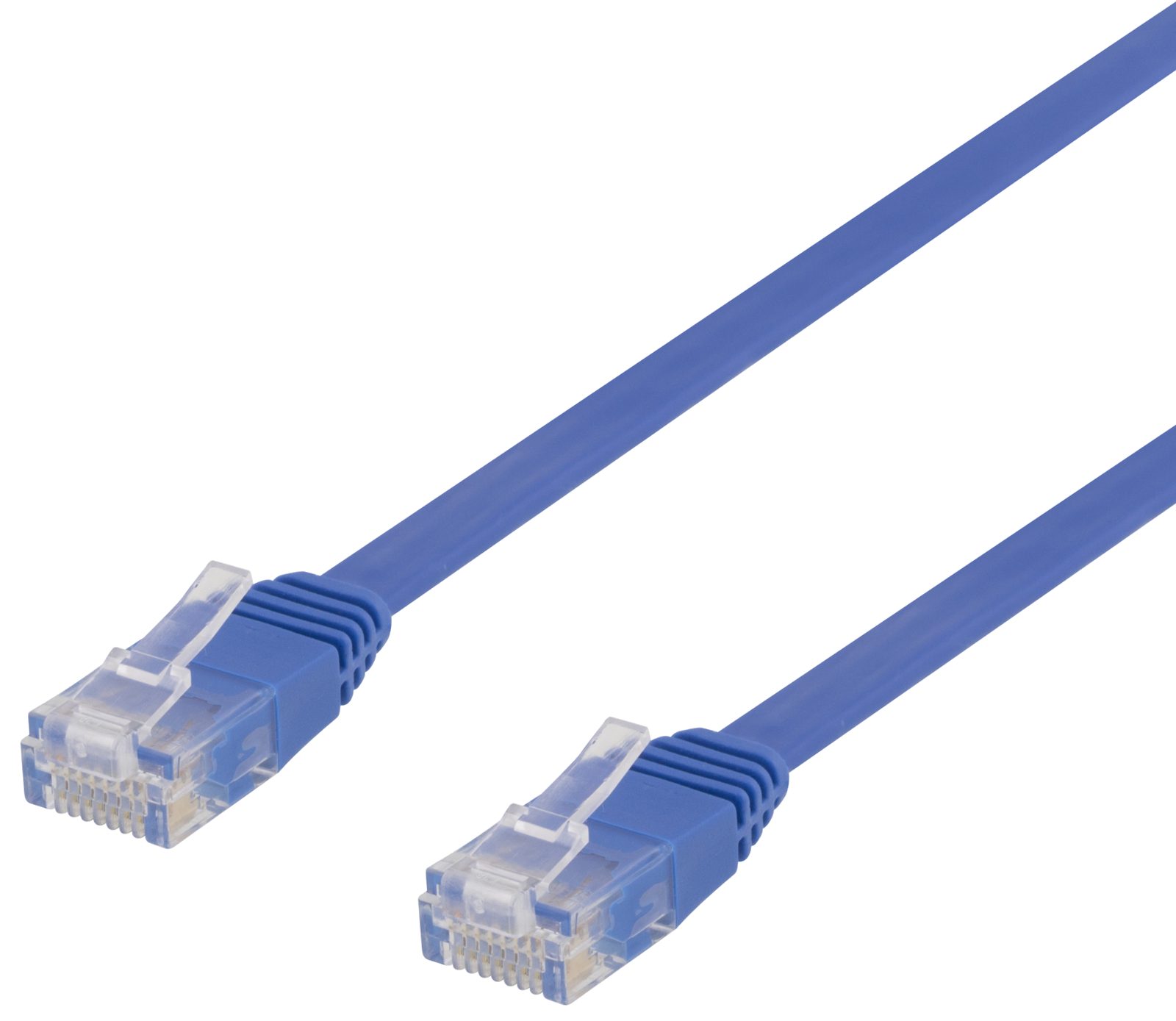 Nätverkskabel oskärmad Cat.6, RJ45, flat, 10 meter - Blå, bild 3