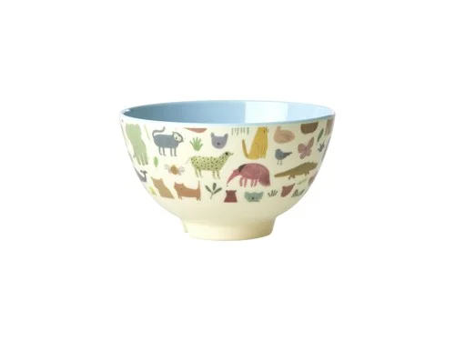 Rice - Melamine Bowl Small 300 ml Dusty Blue Sweet Jungle Print, bild 2