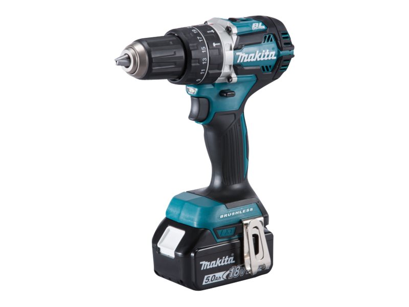Makita DHP484 - Slagborr/skruvdragare - sladdlös - 2 hastigheter - nyckellös chuck 13 mm - 54 N·m - 2 batterier - 18 V