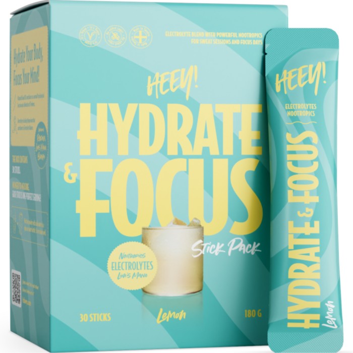 Heey! Hydrate & Focus Electrolytes Lemon Stick Pack 30 st