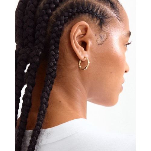 PILGRIM - ZION Organic Shaped Medium Hoops - Gold Plated - 20 mm
