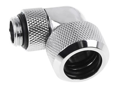 Alphacool Eiszapfen 16 mm HardTube compression fitting 90° rotatable G1/4 - Vinkelfäste för vätskekylningssystem - krom