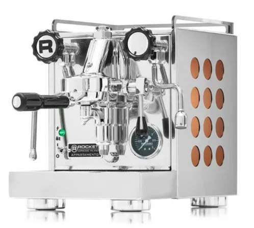 Rocket Appartamento kompakt espressomaskin Siebträger krom/koppar