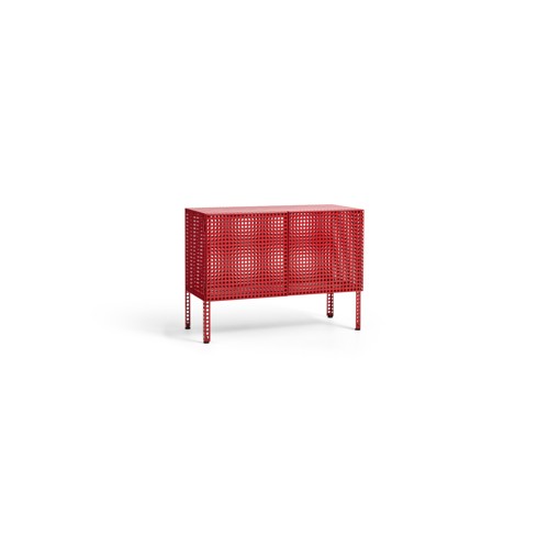 HAY - Perforated Golvskåp Litet - H 66,5cm - Vinröd