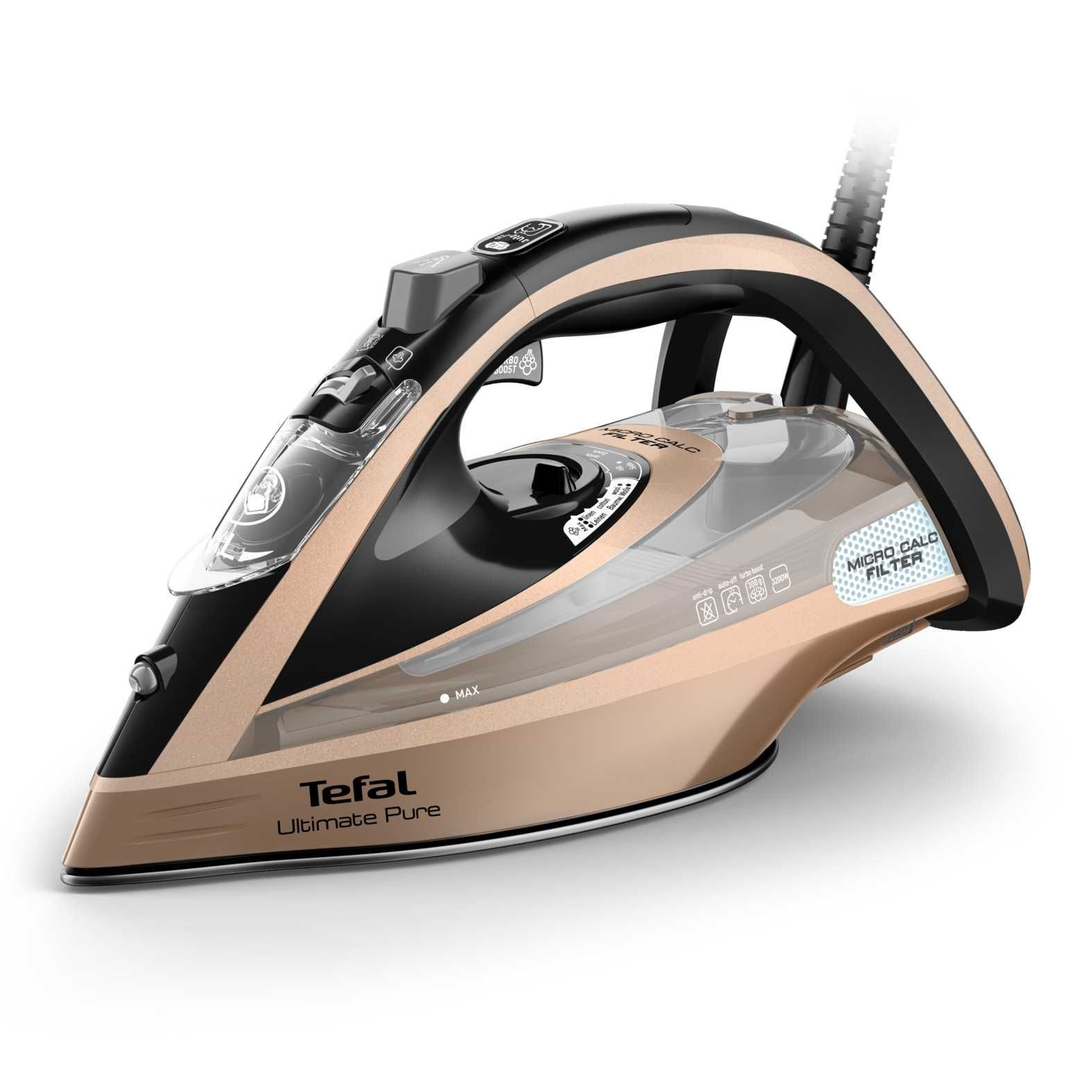 Tefal Ultimate Pure FV9852E0 ångstrykjärn 3200 W, svart/koppar