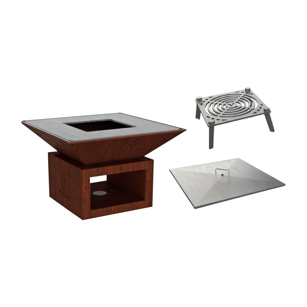 Vulcanus PRO730 Camp -grillpaket (grill, gallersystem, täckning)