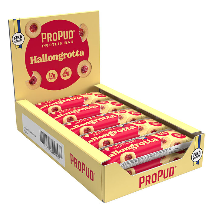 ProPud Protein Bar, Hallongrotta, 12-pack