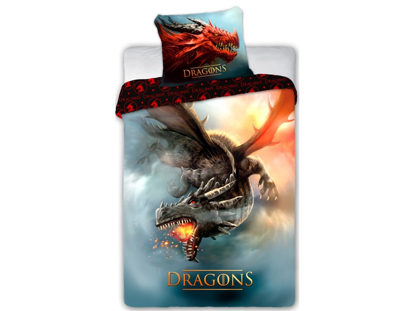 Flygande drake sängkläder 140x200 cm – 100 % bomull