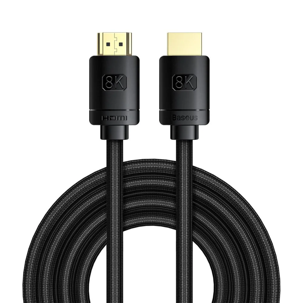 Baseus HDMI 2.1-kabel 8K 60Hz 48Gbps / 4K 120Hz / 2K 144Hz 3D eARC QMS 3m svart (CAKGQ-L01)
