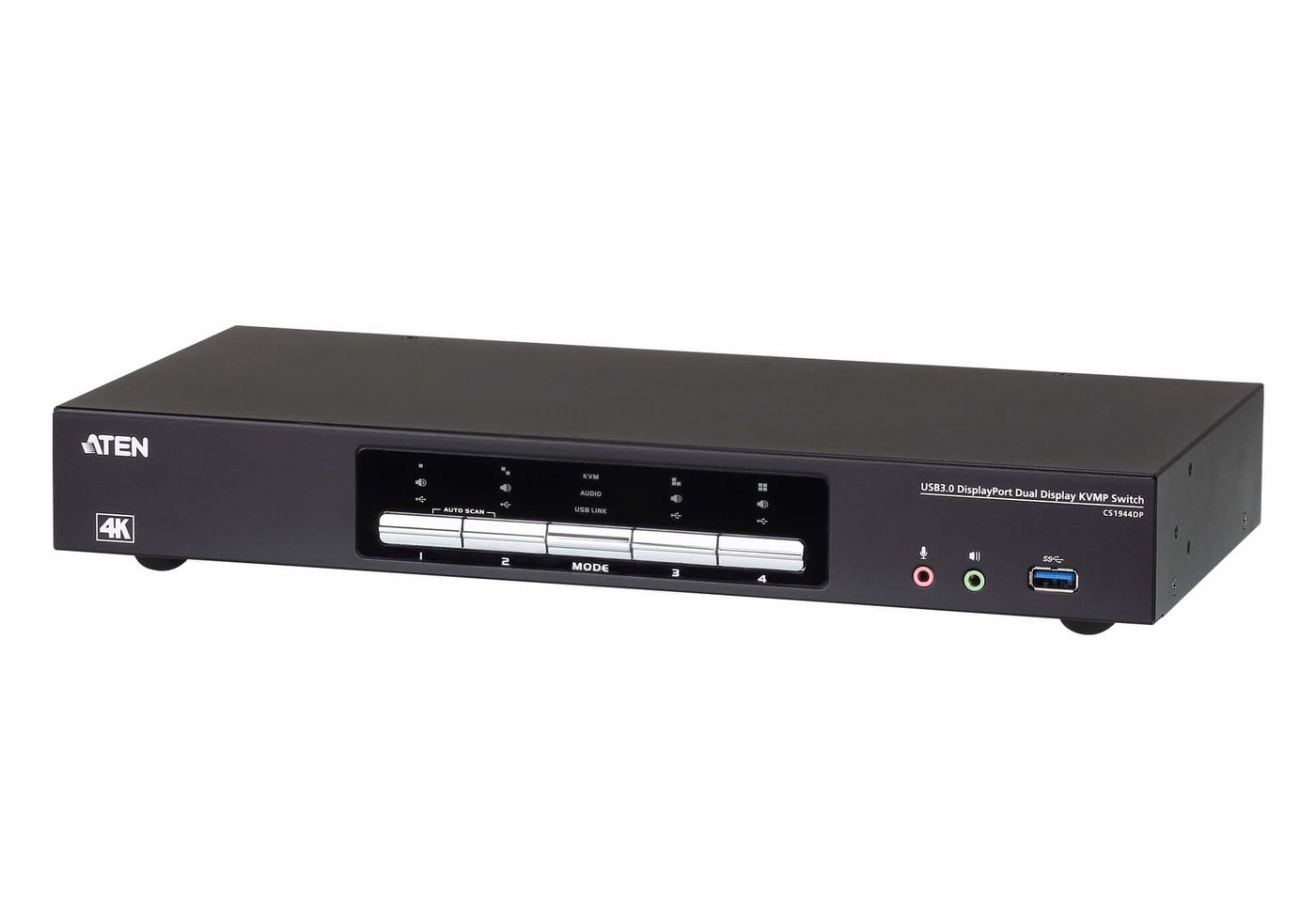 Aten KVM-switch för 4 datorer - Dual Display - USB 3.0 - 4K - DisplayPort