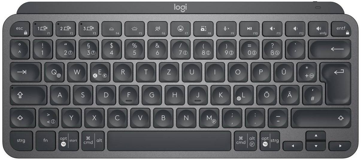 Logitech MX Keys Mini, Bluetooth/RF, tyskt - Grafitgrå, bild 2