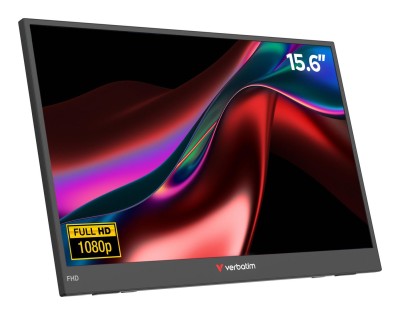 15.6" Verbatim Portable Monitor Light, Full HD IPS 1920x1080, USB-C/MiniHDMI, högtalare