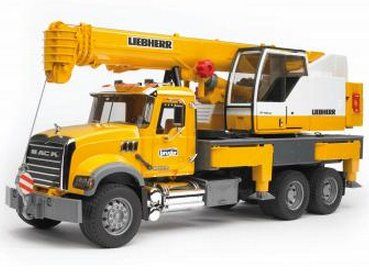 BRUDER MACK Granite Liebherr crane truck, 4 År, ABS synthetics, Svart, Gul
