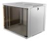 19" Skåp DELTACO 9U, 540x450x450mm, stående eller väggmonterat, glasdörr - Vit