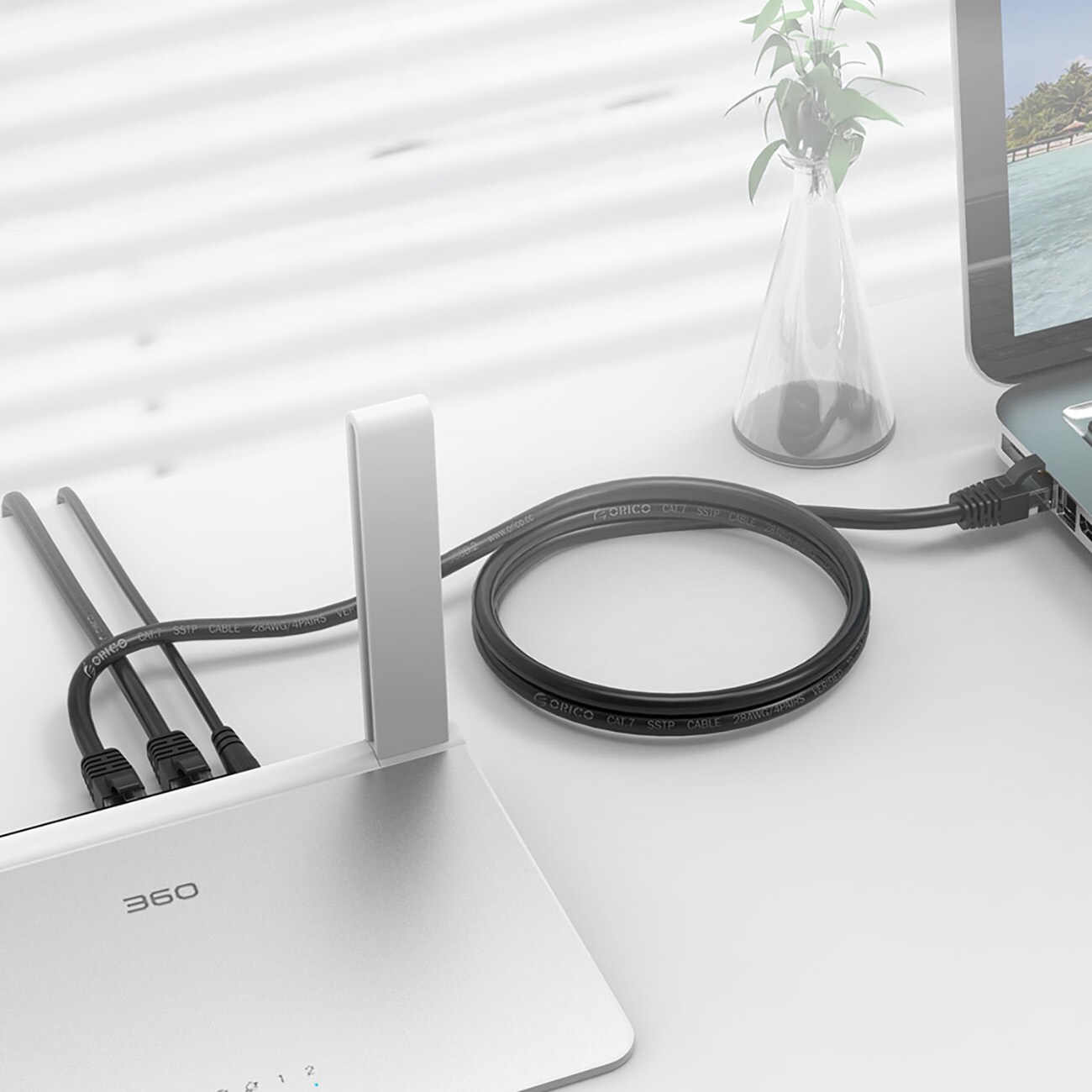 Orico PUG-C6 CAT6 1000 Mbps RJ45 Ethernet-nätverkskabel (LAN), rund, 10 m – svart, bild 4