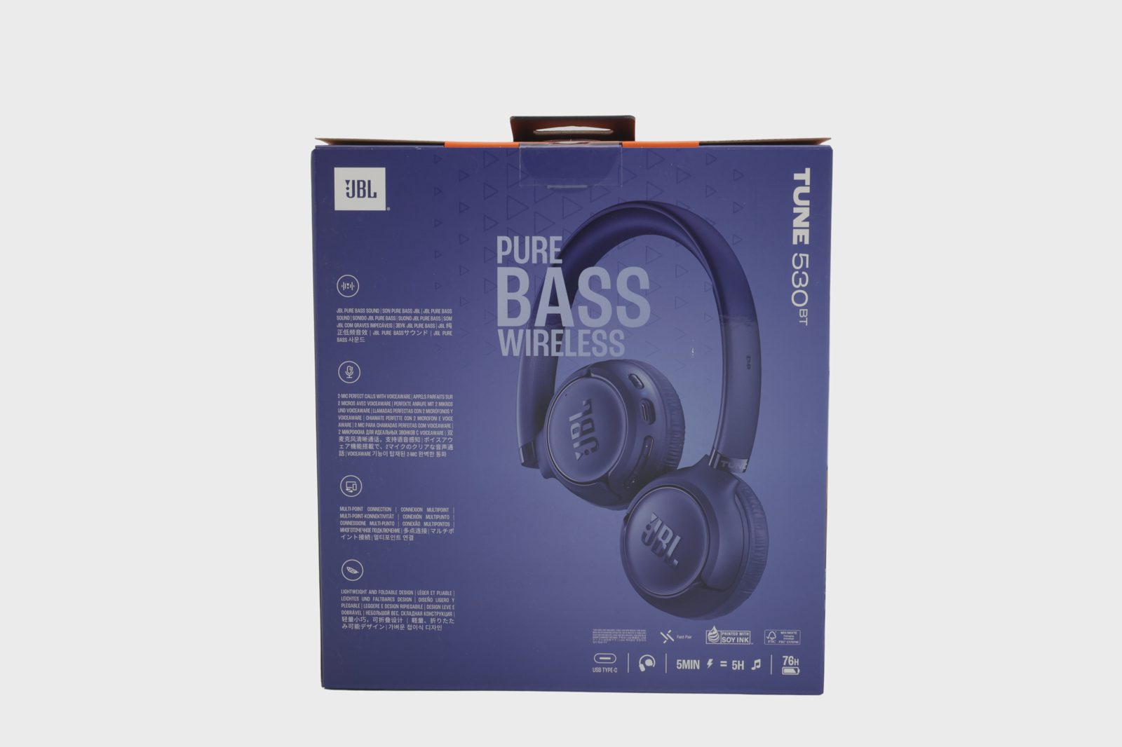 JBL Tune 530BT trådlösa on-ear hörlurar, blå, bild 2