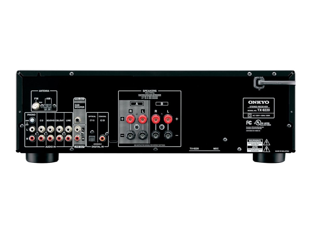 Onkyo TX-8220 stereo receiver, black