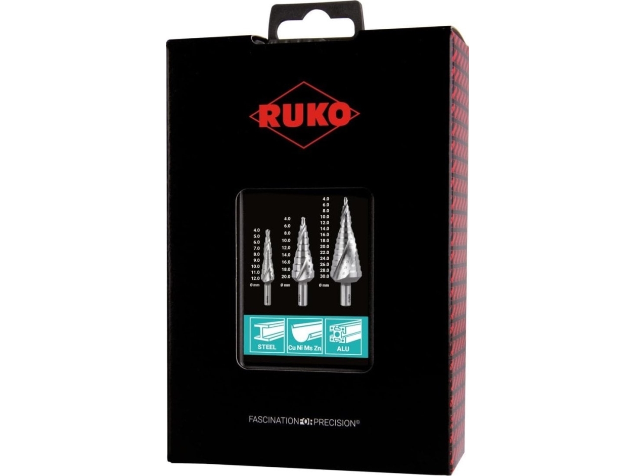 RUKO 101026RO HSS snabbskärande stegborrsats Ø4–30 mm, 3 st.