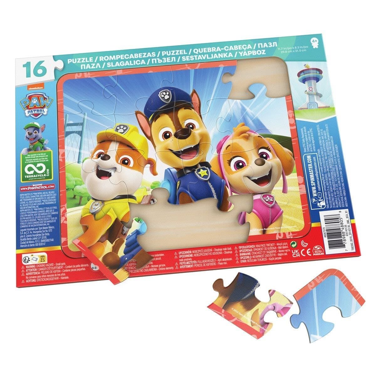 Paw Patrol inläggspussel – 16 bitar – assorterat motiv